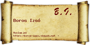 Boros Izsó névjegykártya